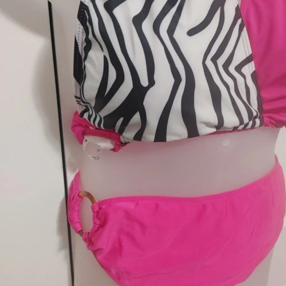 Plus size pink zebra bikini 4X - Picture 3 of 5